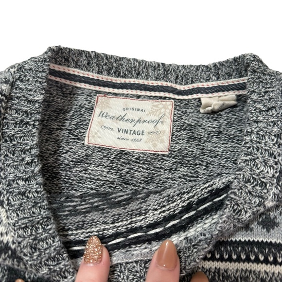Weatherproof Vintage Fair Isle Print Unisex Grey Pullover Winter Sweater Size L - Picture 9 of 11